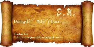 Danyó Márton névjegykártya